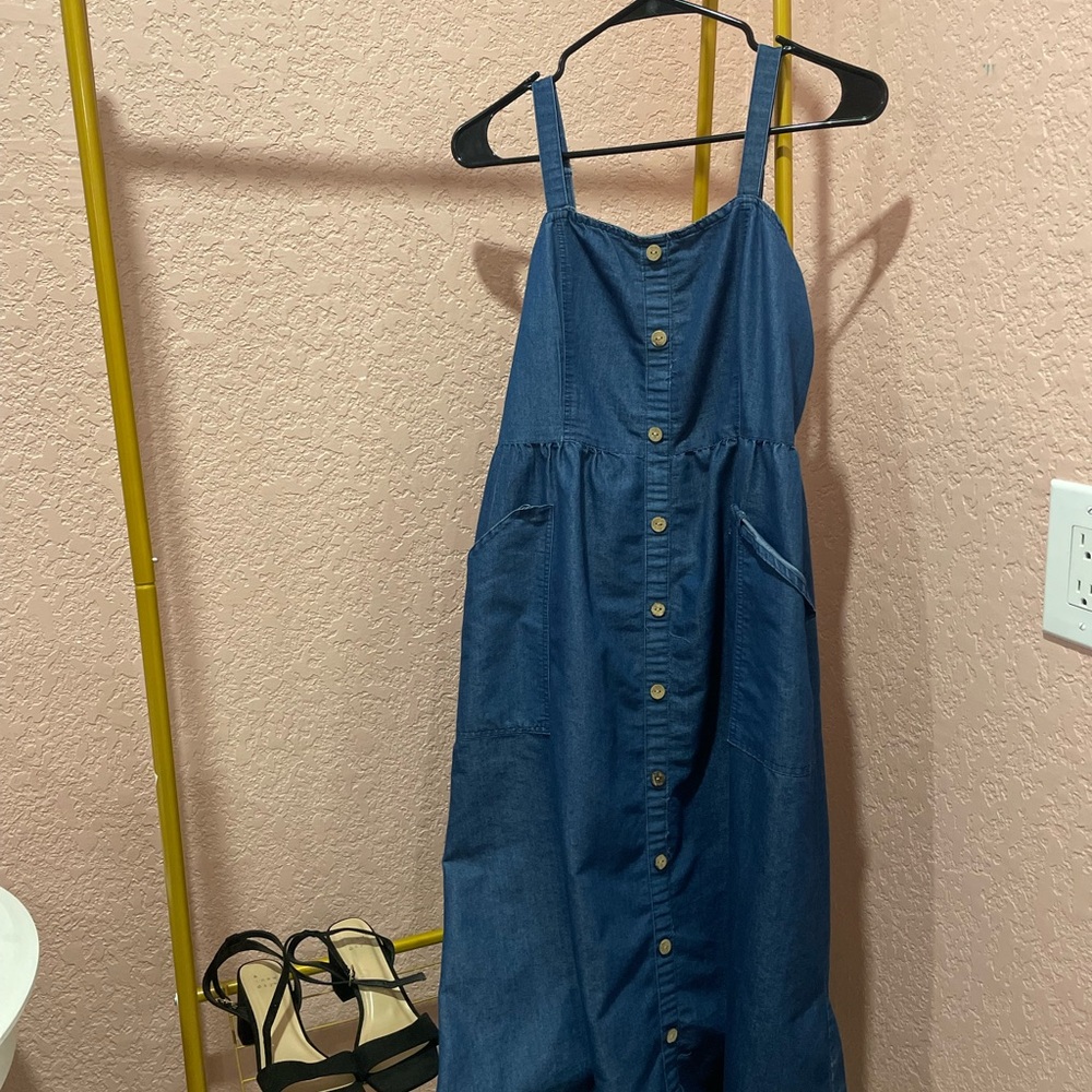 Denim Button-Down Dress